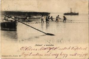 1907 Balaton, halászat, háló behúzása. Kampmann & Co. (EK)