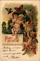 1908 Húsvéti üdvözlet! / Easter greeting art postcard, litho