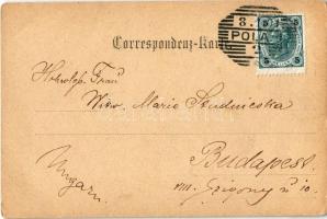 1901 Torpedo Flotten Manöver / Osztrák-Magyar Haditengerészet torpedó flotta manővere / Austro-Hunga...