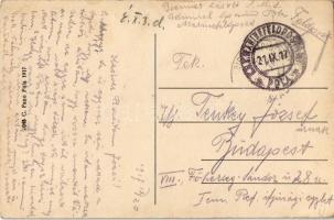 1917 Vor-warts / Elő-re! Osztrák-Magyar Haditengerészet matrózai eveznek egy csónakban, humoros művé...