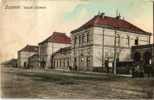 Szatmárnémeti, Szatmár, Satu Mare; vasútállomás. Magyar Áruház kiadása  / Bahnhof / railway station  (fl)