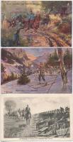 18 db RÉGI osztrák-magyar katonai művészlap jó állapotban / 18 pre-1945 K.u.k. (Austro-Hungarian) military art postcards in good condition