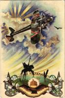 1944 Magyar feltámadást! / Hungarian irredenta propaganda art postcard s: Bozó (fa)