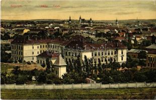 Sopron, látkép a honvéd főreáliskolával, laktanya. Monsberger Gottfried kiadása (Rb)