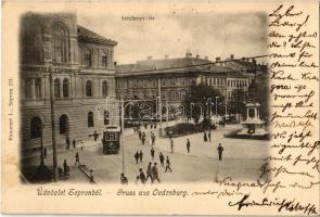 1902 Sopron, Széchenyi tér, villamos