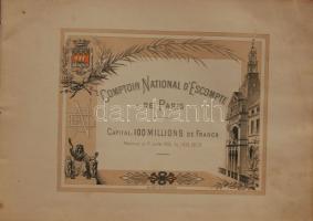 1895 A Párizsi Nemzeti Takarék Központ bank ismertető füzete fotókkal leírásokkal (borító sérült)