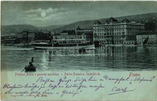 1899 Fiume, Rijeka; Palazzo Adria e governo maritimo / Adria Palast u. Seebehörde / palace, maritime government, steamship (EB)