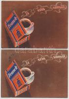 Franck cikóriakávé reklám, Budapesti Áruminta-vásár / Hungarian chicory coffee advertisement, 1948 BNV So. Stpl s: Macskássy - 2 db képeslap / 2 postcards