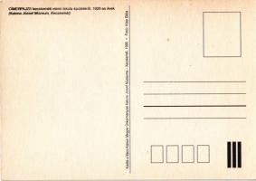 1996 Kecskemét, Községi elemi népiskola címerpajzsa az 1920-as évekből. Reprint modern képeslap