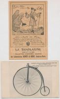 4 db RÉGI reklám képeslap: kerékpár, gyógyszer, Pestszenterzsébeti Postás Sportegyesület, Dreher / 4...