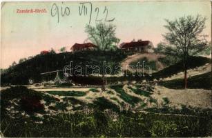 1910 Zamárdi-fürdő, nyaralók a dombon, kút. Polónyi István kiadása (EK)