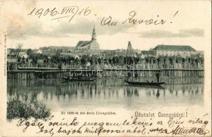 1906 Csongrád, az 1888. évi árvíz. Szilber János kiadása (EK)