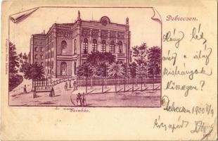 1900 Debrecen, színház. Pongrácz Géza kiadása, litho (EK)