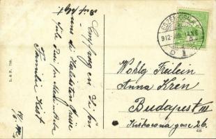 1912 Eszék, Osijek, Esseg; Comitatsgasse / Zupanijska ulica / street, synagogue