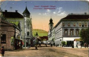 Brassó, Kronstadt, Brasov; utca, üzletek / street view with shops (EK)