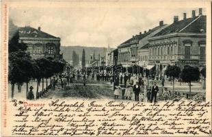 1901 Daruvár, Daruvar; utcakép, L.J. Jovanovic üzlete / street view with shop