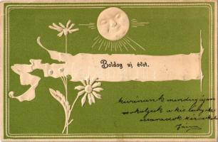 1903 Boldog új évet! / New Year greeting embossed art postcard. B.R.W. 256. Emb. (EK)