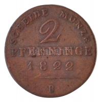 Poroszország 1822B 2pf Cu "III. Frigyes Vilmos" T:2
Prussia 1822B  2 Pfennig Cu "Fri...