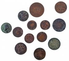 1765-1807. 1-15kr Cu (13x) több különféle verdejel T:2-3