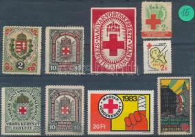 9 db Vöröskereszt mintázatú bélyeg