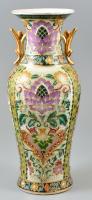 Kínai porcelán váza, matricás, jelzett, kopásnyomokkal, m: 35 cm
