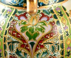 Kínai porcelán váza, matricás, jelzett, kopásnyomokkal, m: 35 cm