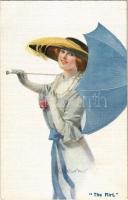 The flirt / Lady with umbrella. The Carlton Publishing Co. London Series No. 660. s: C.W. Barber