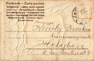 Lady. Art Nouveau Emb. litho (EK)