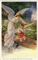 Halt. Kunstverlag Rafael Neuber Serie 31. / Angel with child s: R. Kratki