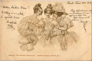 1900 Ladies. Theo Stroefers Kunstverlag Künstler-Postkarte Serie 66. Nr. 3. (fl)