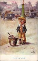 Nothing doing / Child art postcard. A.V.N. Jones & Co. s: Dudley Buxion