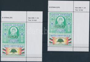 1991-2001 1000 éves a szentistváni állam 2 db ívsarki levélzáró