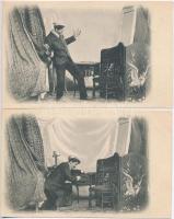 Betörő. 4 darabos képeslapsorozat / Robber. Postcard series with 4 postcards