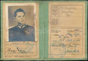 1949 Fényképes honvédségi személyi igazolvány törzsőrmester részére