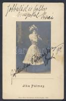 1901 Pálmay Ilka színéstnő fotója saját kézzel írott üdvözlő soraival