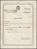 1949-1974 2 db igazolvány békekölcsönről + 2 db szolgálati érdemérem kitüntetés adományozó