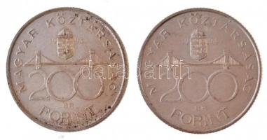 1993-1994. 200Ft Ag "MNB/Deák" (2xklf) T:2