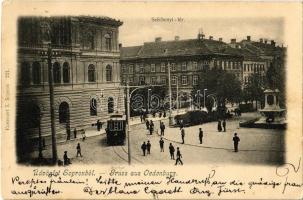 1901 Sopron, Oedenburg; Széchenyi tér, villamos. Kummert L. 231.