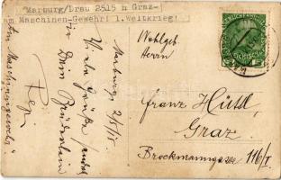 1915 Maschinengewehr / WWI Austro-Hungarian K.u.K. military, soldiers with machine gun. photo (EK)