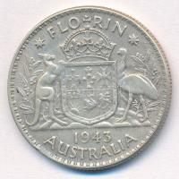 Ausztrália 1943. 1Fl Ag "VI. György" T:2
Australia 1943. 1 Florin Ag "George VI"...