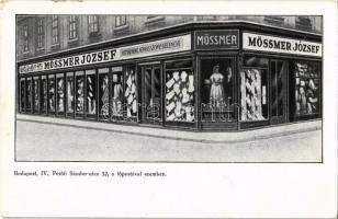 1930 Budapest V. Mössmer József asztalnemű menyasszony kelengye üzlete, Koronaherceg utca 12. főpostával szemben
