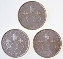 1992-1994. 200Ft Ag "MNB/Deák" (3xklf) T:1-,2