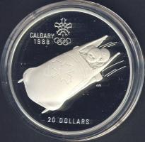Kanada 1987. 20$ Ag "Téli olimpia-bob" T:PP
