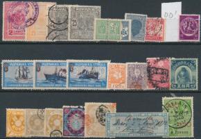 Szerb, román, japán  okmánybélyegek 2 közepes stecklapon