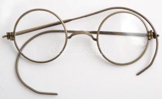 Régi gyermekszemüveg, sérült lencse, Ofotért papír tokban