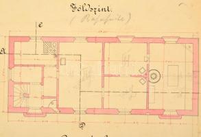 cca 1890 A Kis-Várdai vasútállomás tervrajza, valamint az állomás felvételi épületének tervrajza. Ké...