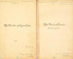 cca 1890 A Kis-Várdai vasútállomás tervrajza, valamint az állomás felvételi épületének tervrajza. Ké...