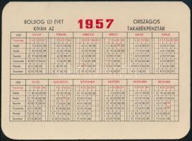 1957 "Rendkívüli kiadásainkra takarékoskodjunk" OTP kártyanaptár