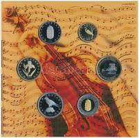 2009. 5Ft-200Ft "Haydn" (7xklf) forgalmi érme sor, benne "Joseph Haydn" Ag emlék...