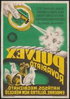 cca 1930 Pulvex rovarírtó kisplakát negatív nyomata, Globus Nyomda, 24×17 cm